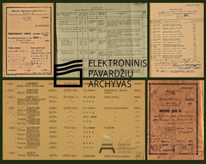 Paskelbtos pavardės žmonių, įrašytų į numatytų ištremti asmenų sąrašus 