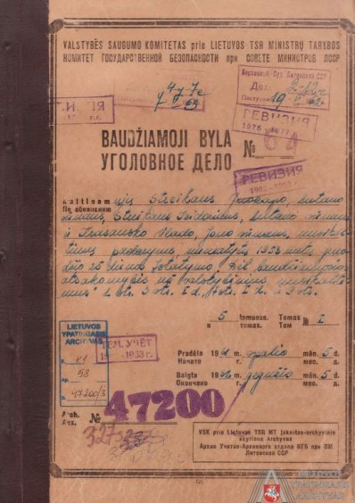 Paskelbta Juozapo Streikaus-Stumbro baudžiamoji byla